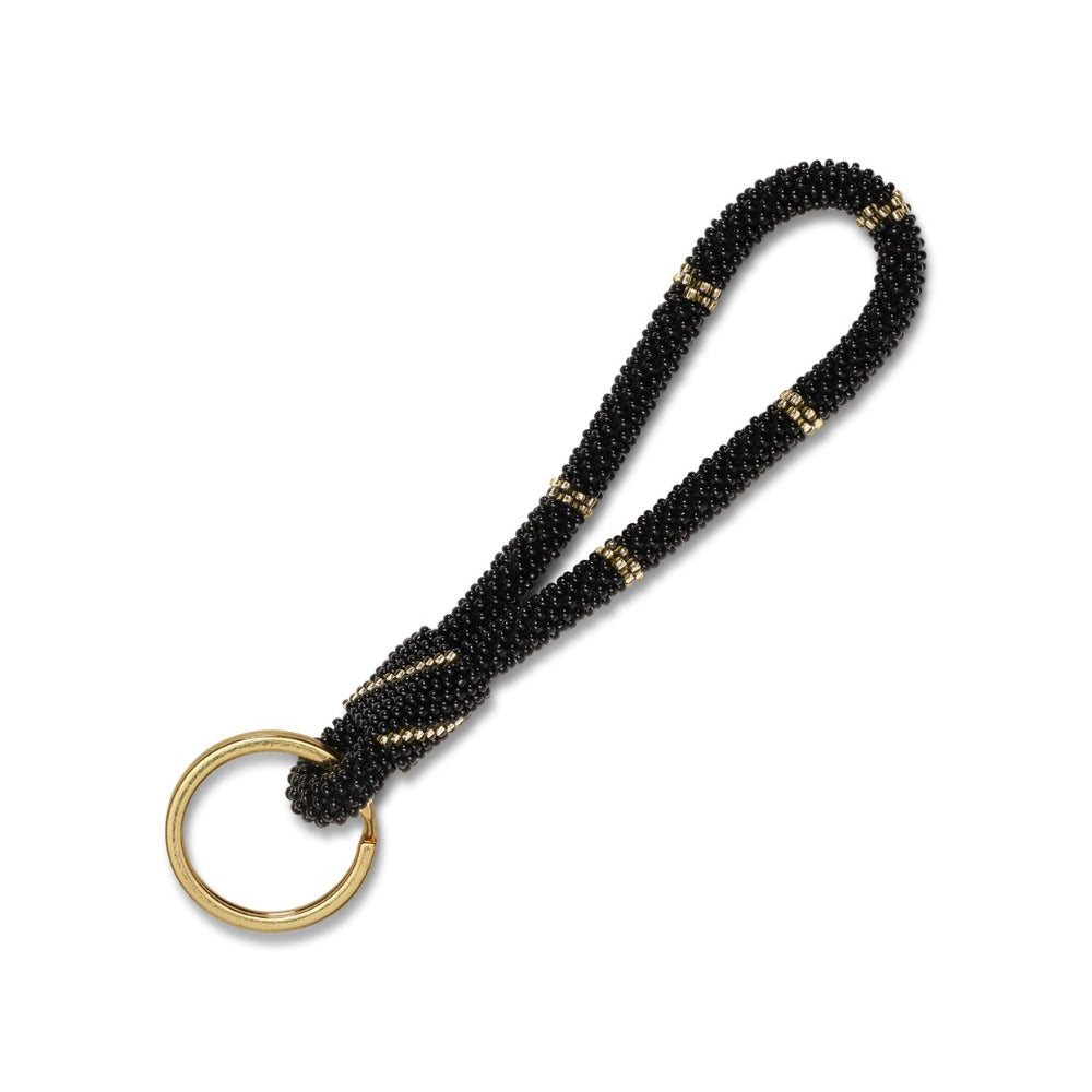 Amelia nøglering - sort/guldfavet